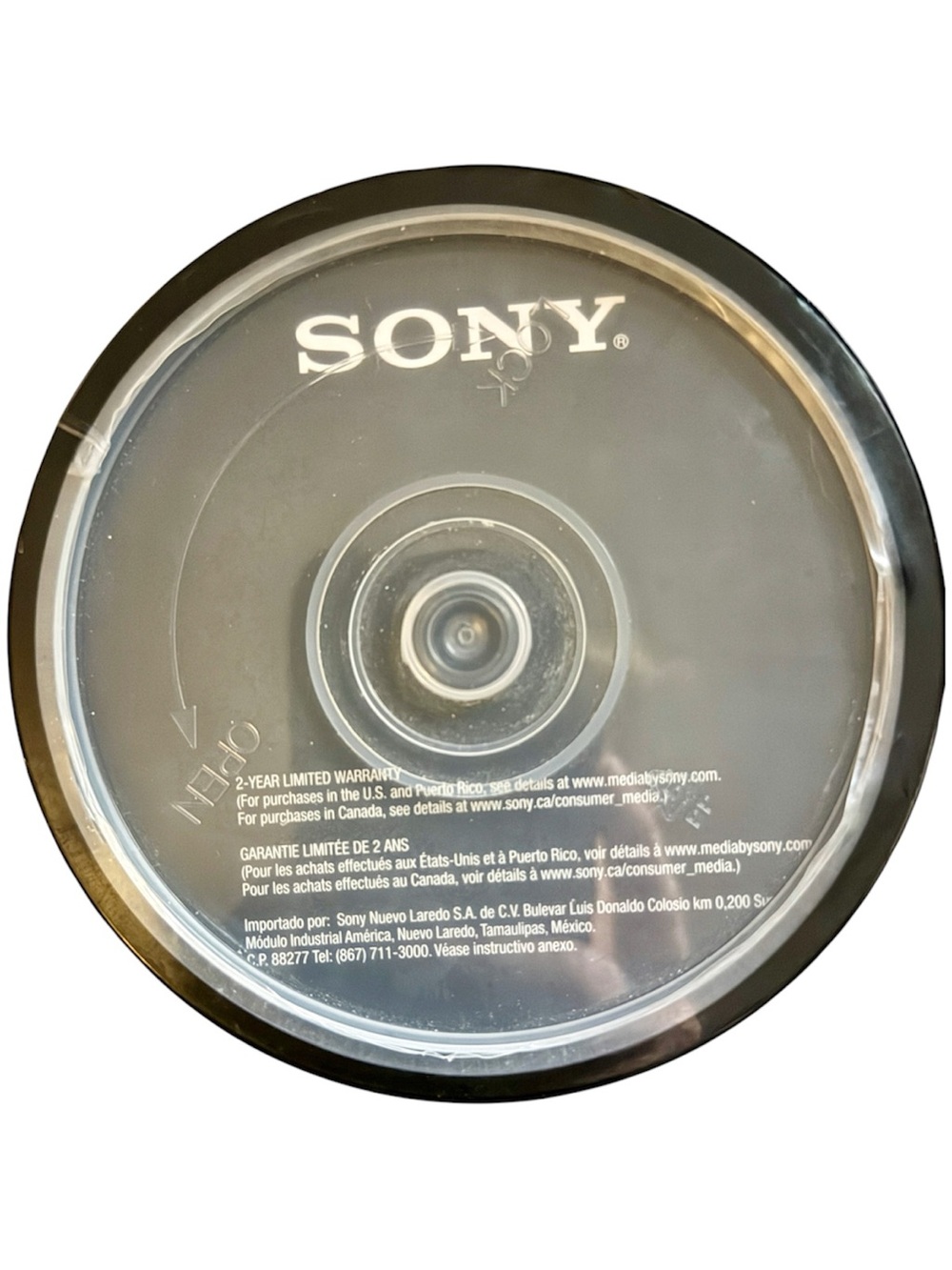 Sony Black DVD-R Spindle with Clear Hub Top
